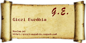 Giczi Euzébia névjegykártya